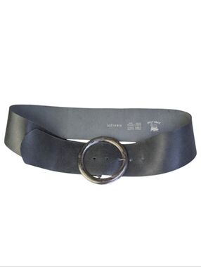 Belt Shak Wide Black Leather Belt | Statement Buckle | Made in Canada | M